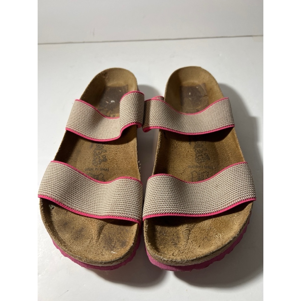 Birkies Pink and Tan Sandals